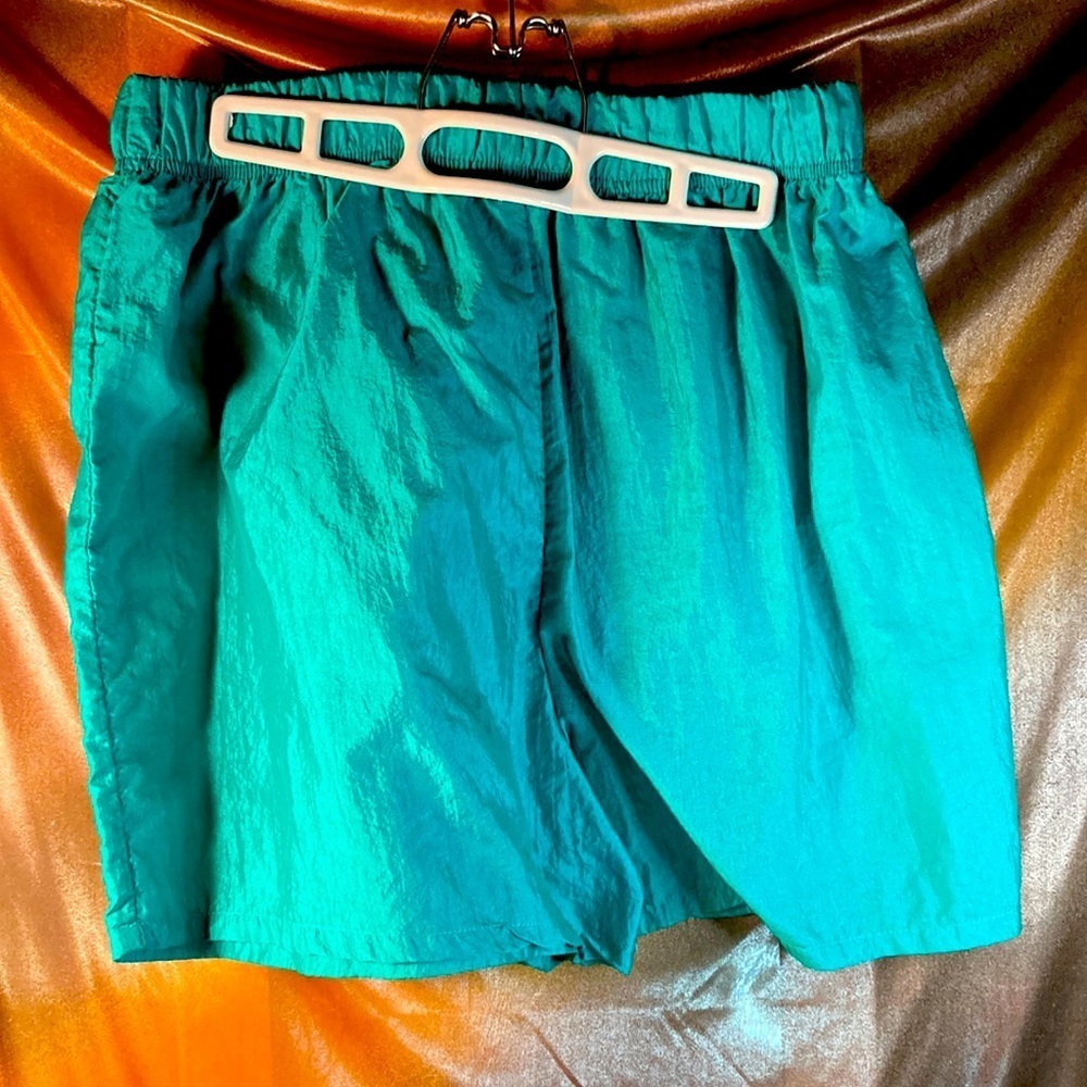 Vintage 80’s turquoise parachute shorts 30” waist.‎ 208